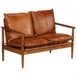 Bowery Hill Contemporary Durable Rectangular 2-Seater Sofa in Brown