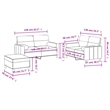 Bowery Hill Large Metal Sofa Set in Dark Grey Polyester Fabric
