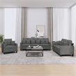 Bowery Hill Contemporary Polyester 3 Piece Sofa Set in Dark Gray