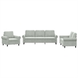 Bowery Hill Contemporary Rectangular Sofa Set in Light Gray Velvet