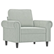 Bowery Hill Contemporary Rectangular Sofa Set in Light Gray Velvet