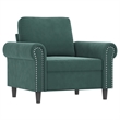 Bowery Hill Contemporary Metal Sofa Set in Dark Green Polyester Velvet
