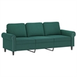 Bowery Hill Contemporary Metal Sofa Set in Dark Green Polyester Velvet
