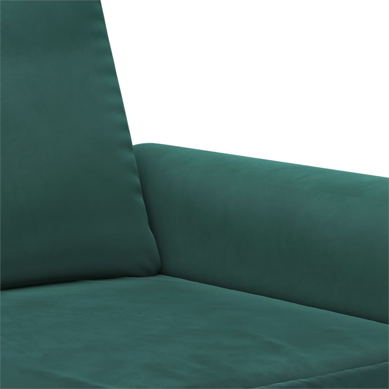 Bowery Hill Contemporary Metal Sofa Set in Dark Green Polyester Velvet