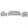 Bowery Hill Large Metal Sofa Set in Light Gray Polyester Velvet