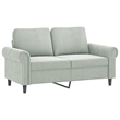 Bowery Hill Large Metal Sofa Set in Light Gray Polyester Velvet