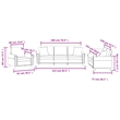 Bowery Hill Large Metal Sofa Set in Light Gray Polyester Velvet