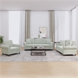 Bowery Hill Large Metal Sofa Set in Light Gray Polyester Velvet