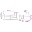 Bowery Hill Contemporary 2 Piece Sofa Set in Light Gray Velvet