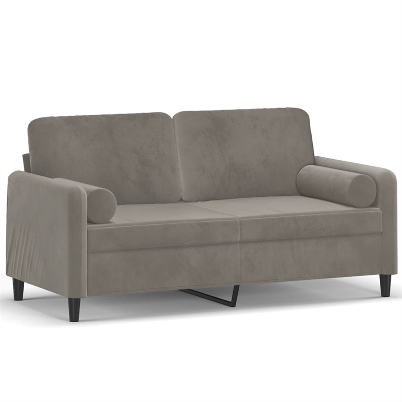 Bowery Hill Contemporary 2-Seater Sofa in Light Grey Polyester
