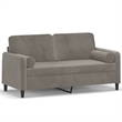 Bowery Hill Contemporary 2-Seater Sofa in Light Grey Polyester