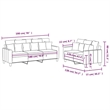 Bowery Hill Large Rectangular Sofa Set in Dark Gray Polyester