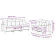 Bowery Hill Contemporary Metal Sofa Set in Black Finish Polyester