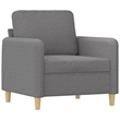 Bowery Hill Single Sofa Chair with Footstool in Light Grey Polyester