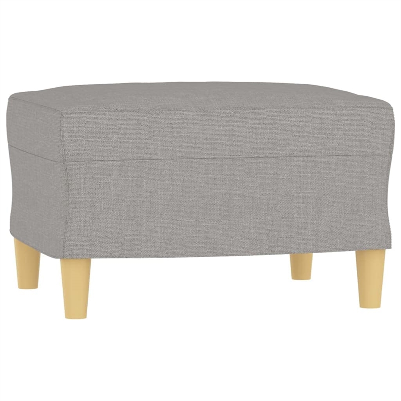 Bowery Hill Single Sofa Chair with Footstool in Light Grey Polyester