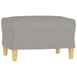 Bowery Hill Single Sofa Chair with Footstool in Light Grey Polyester