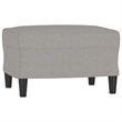 Bowery Hill Contemporary Single Sofa Chair with Footstool in Light Grey