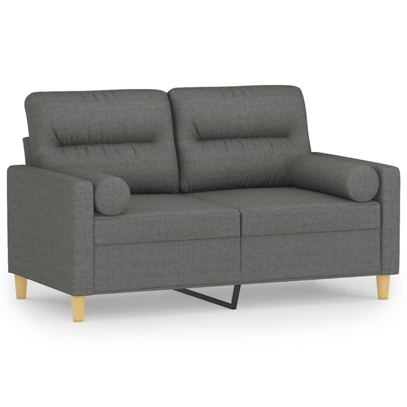 Bowery Hill Contemporary Metal 2-Seater Sofa in Dark Grey Polyester