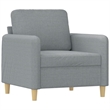 Bowery Hill Contemporary Single Sofa Chair with Footstool in Light Grey
