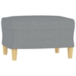 Bowery Hill Contemporary Single Sofa Chair with Footstool in Light Grey