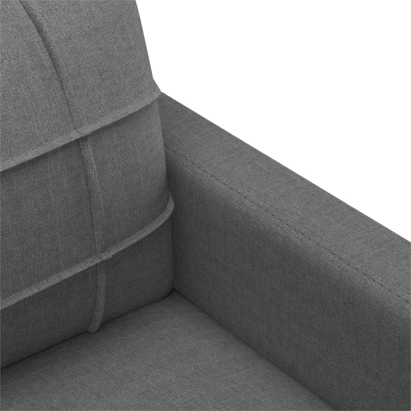 Bowery Hill Contemporary Metal Sofa Set in Dark Grey Polyester Fabric