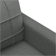 Bowery Hill Contemporary Metal Sofa Set in Dark Grey Polyester Fabric