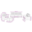 Bowery Hill Contemporary Metal Sofa Set in Dark Grey Polyester Fabric