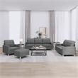 Bowery Hill Contemporary Metal Sofa Set in Dark Grey Polyester Fabric