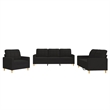 Bowery Hill Polyester Black Sofa Set Rectangular Seats 7 30.3