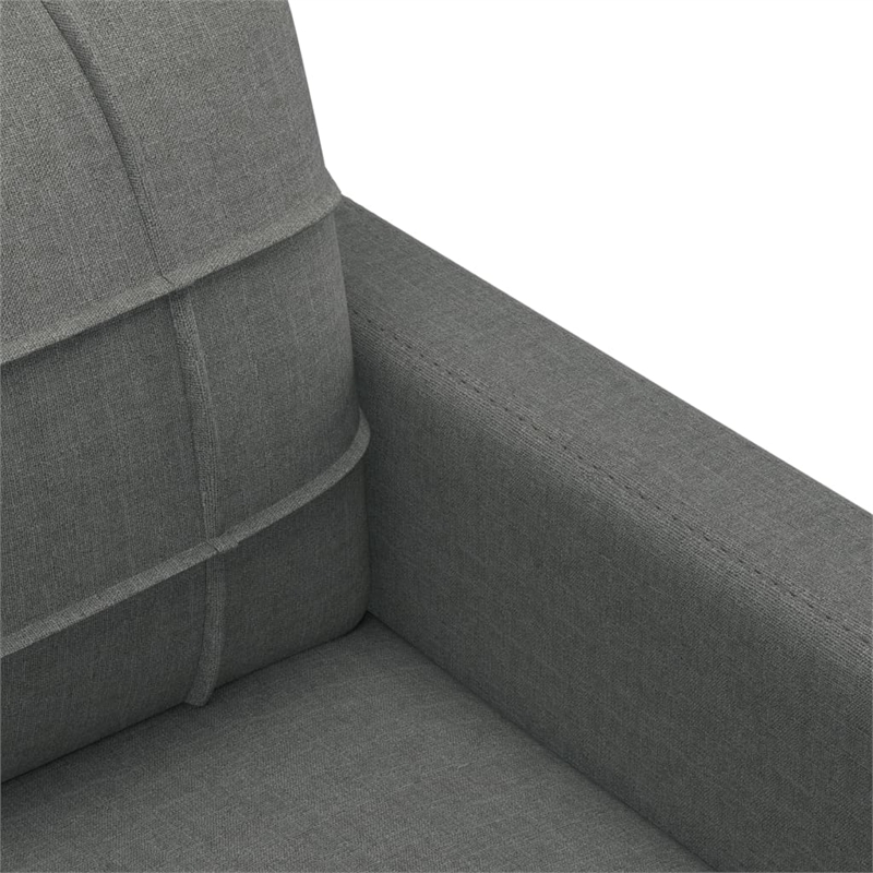 Bowery Hill Contemporary Metal Sofa Set in Dark Grey Polyester Fabric