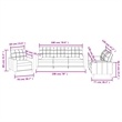 Bowery Hill Contemporary Metal Sofa Set in Dark Grey Polyester Fabric
