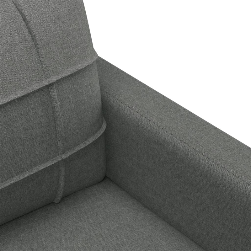 Bowery Hill Contemporary 4 Piece Sofa Set in Dark Gray Polyester