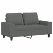 Bowery Hill Contemporary Metal Sofa Set in Dark Grey Polyester Fabric