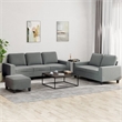 Bowery Hill Contemporary Metal Sofa Set in Dark Grey Polyester Fabric