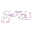 Bowery Hill 2-Seater Rectangular Sofa Set in Black Faux Leather
