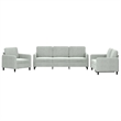 Bowery Hill Contemporary Sofa Set in Light Grey Finish Velvet