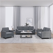 Bowery Hill Contemporary Rectangular Sofa Set in Dark Grey Velvet