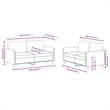 Bowery Hill Contemporary Metal Sofa Set in Dark Grey Polyester Velvet