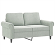 Bowery Hill Contemporary 2 Piece Sofa Set in Light Gray Velvet