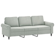 Bowery Hill Contemporary 2 Piece Sofa Set in Light Gray Velvet