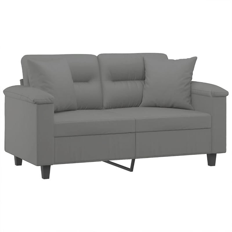 Bowery Hill Contemporary Polyester 2-Seater Sofa in Dark Gray