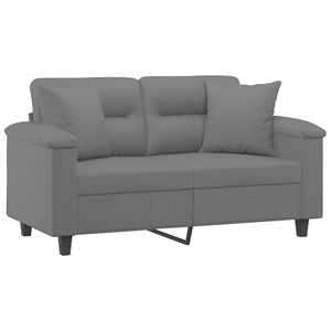 Bowery Hill Contemporary Polyester 2-Seater Sofa in Dark Gray