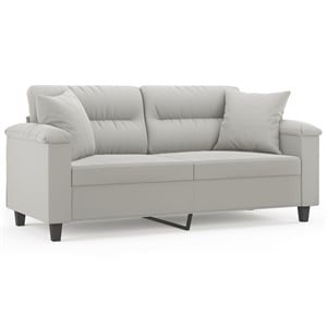 Bowery Hill Contemporary Metal 2-Seater Sofa in Light Grey Finish