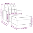 Bowery Hill Contemporary Single Sofa Chair with Footstool in Light Grey