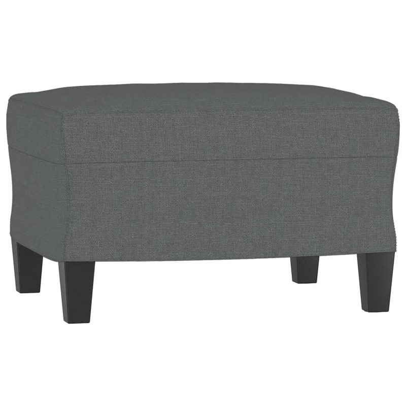 Bowery Hill Contemporary 3-Seater Sofa with Footstool in Dark Gray