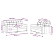 Bowery Hill Rectangular 2-Seater Sofa Set in Black Polyester