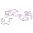 Bowery Hill Contemporary Rectangular Medium Sofa Set in Dark Gray Fabric
