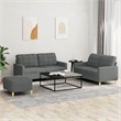 Bowery Hill Contemporary Rectangular Medium Sofa Set in Dark Gray Fabric