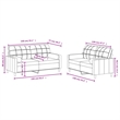 Bowery Hill Contemporary Sofa Set in Dark Grey Fabric Polyester