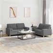 Bowery Hill Contemporary Sofa Set in Dark Grey Fabric Polyester